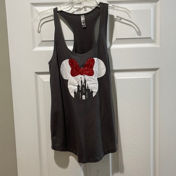 Disney Cinderella castle dark grey racer back tank. - Picture 1 of 1